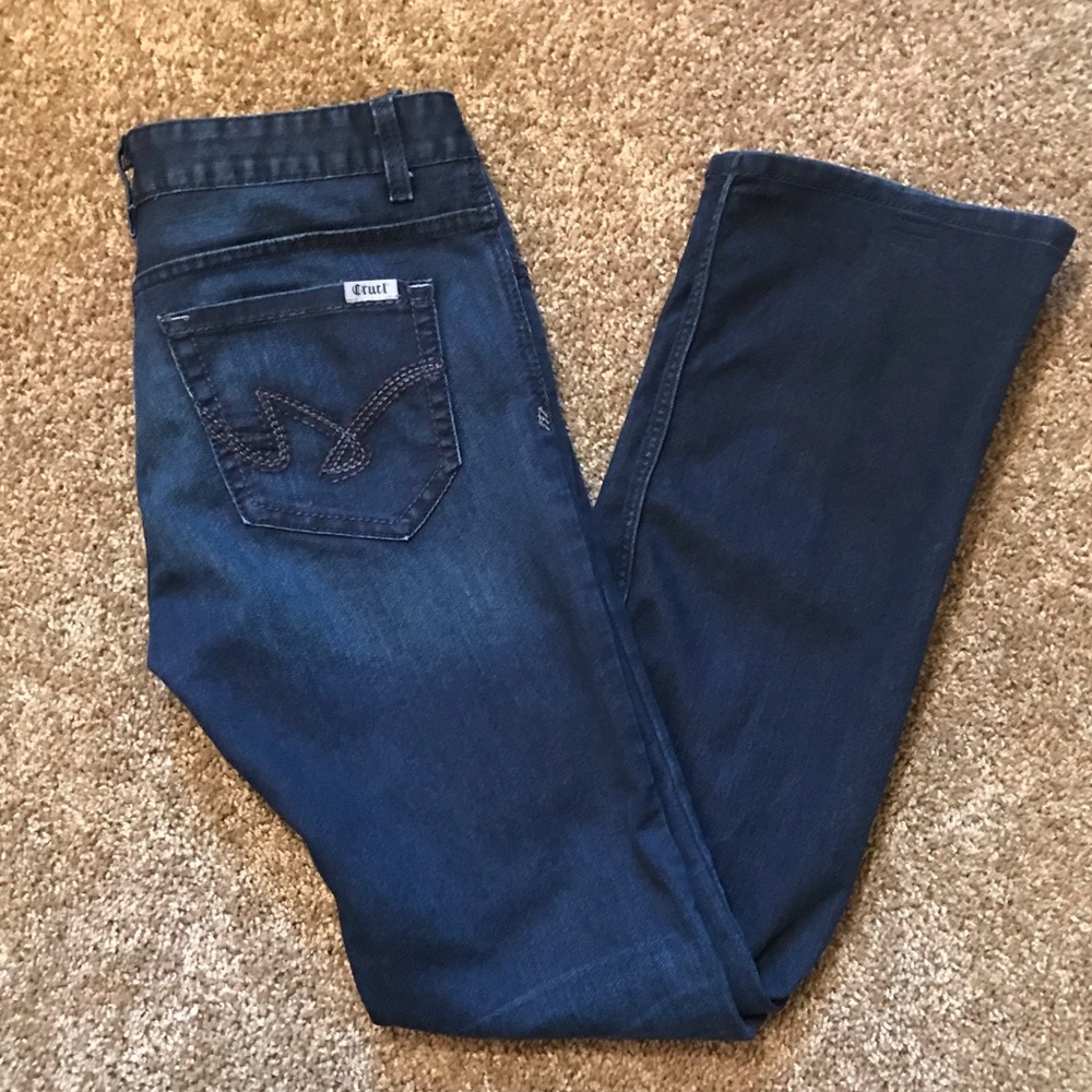 Cruel Girl Abby Dark Wash Long Jeans